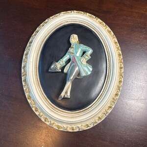 Vintage Italian 3D Empire Figure Wall Art - Victorian Gentleman in Ornate Gold O